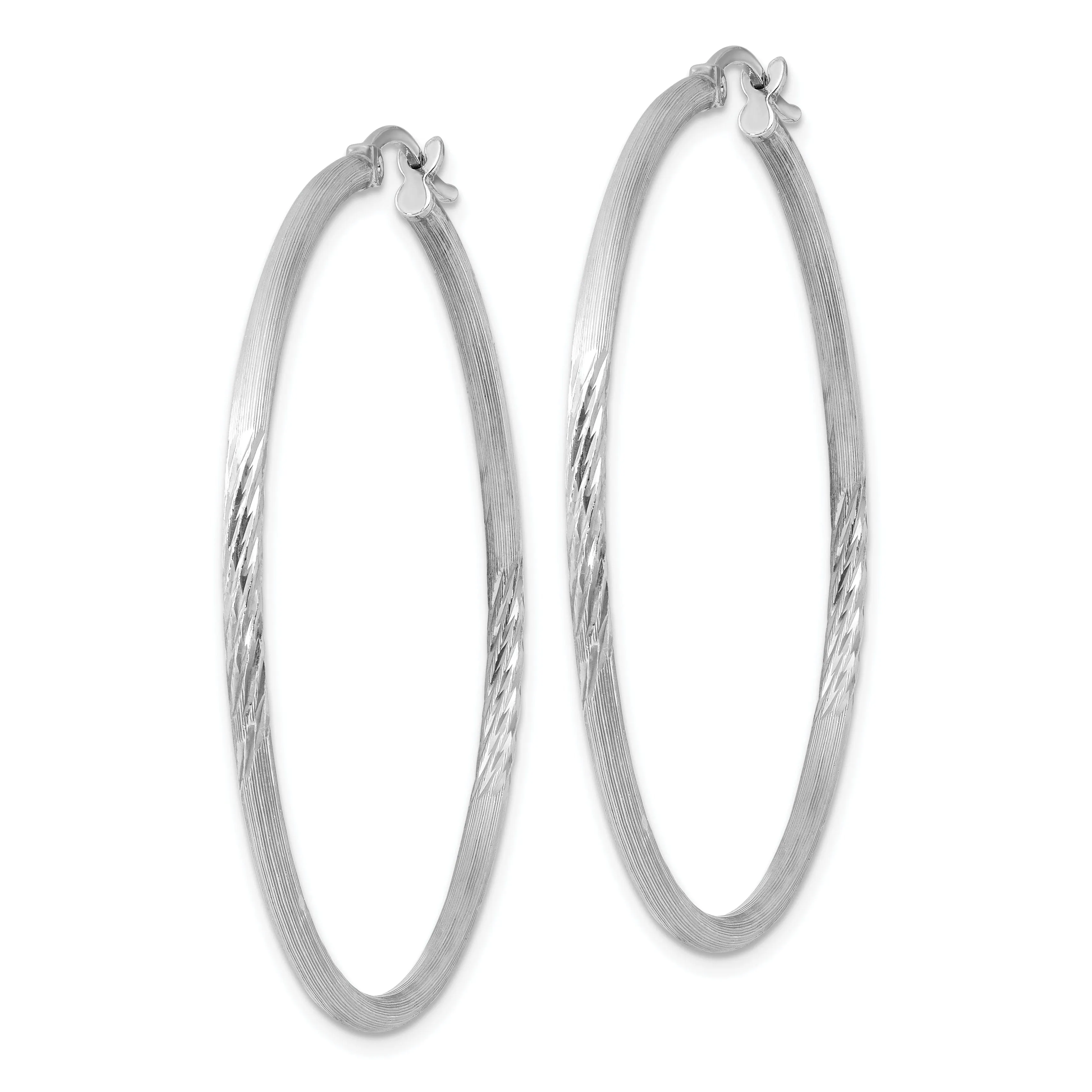 Silver D.C Round Hoop Hinged Earrings