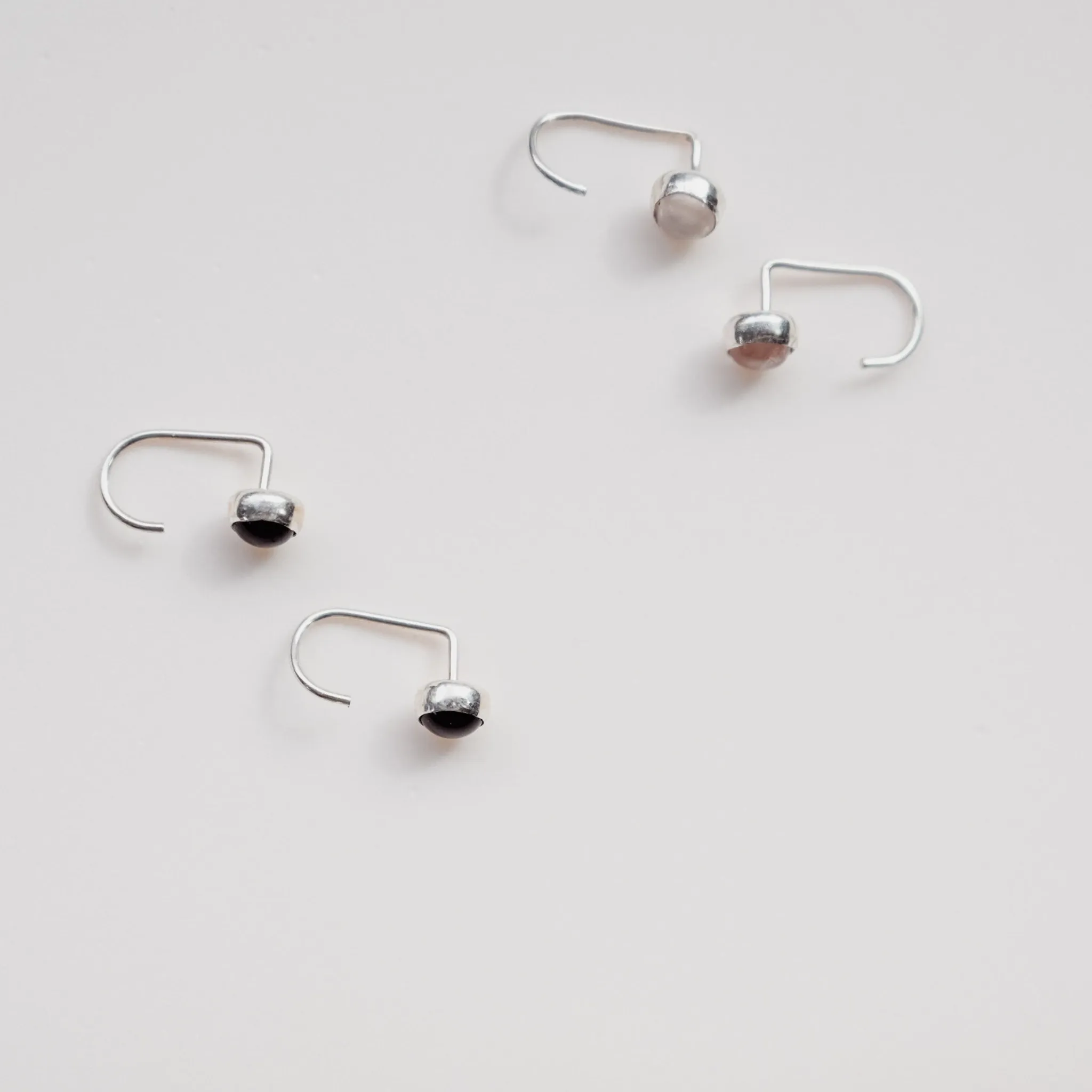 Silver J-Hook Hoop Earrings