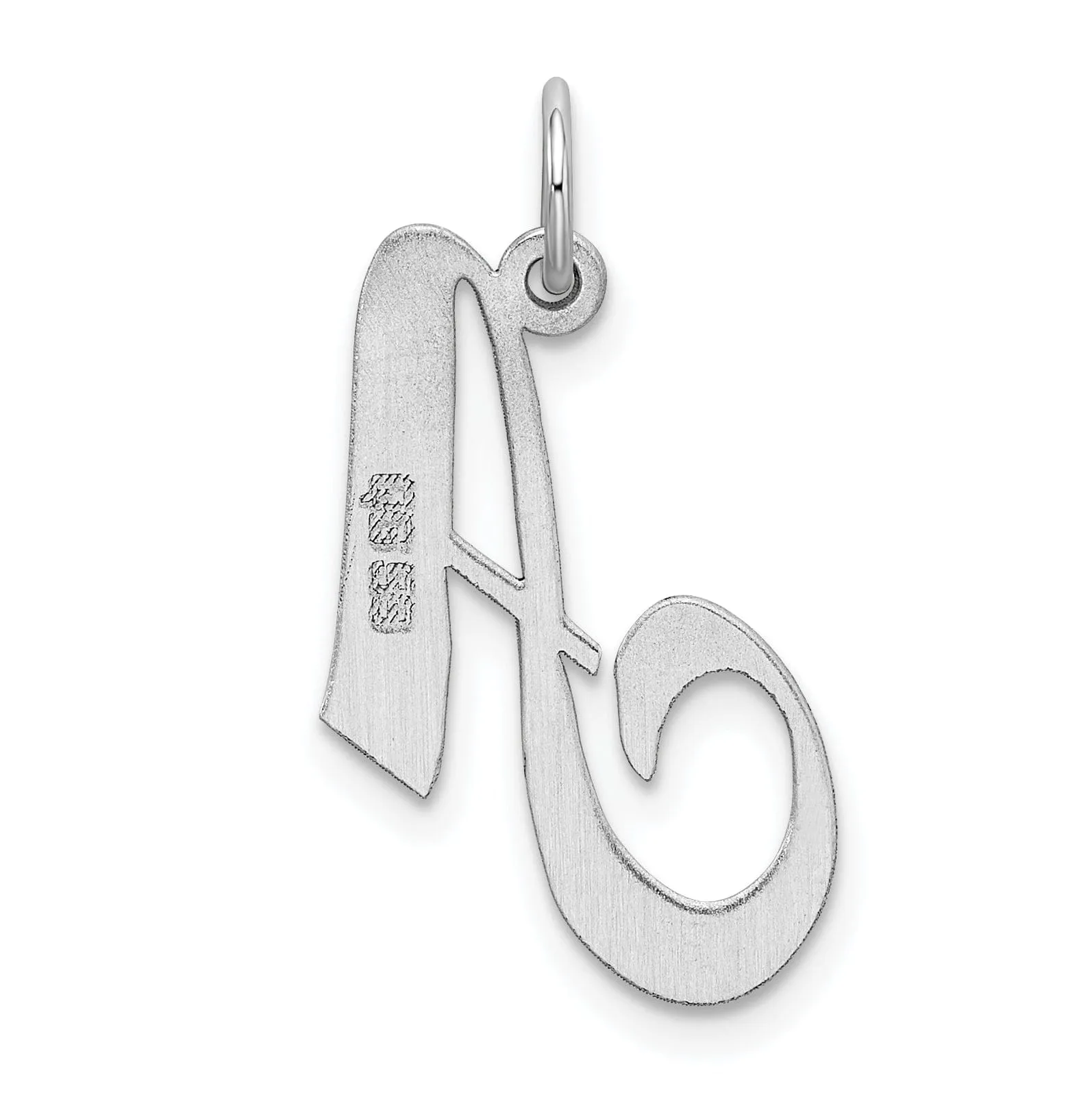 Silver Medium Fancy Script Initial A Charm