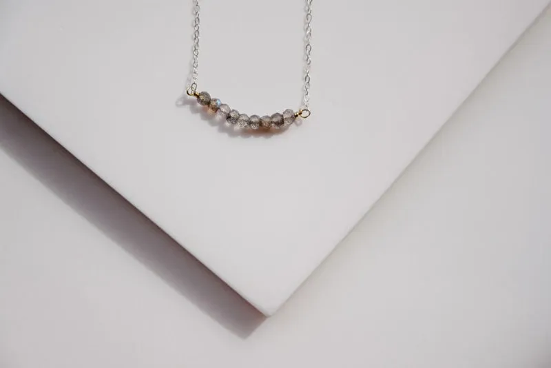 Silver Strand Gemstone Necklace
