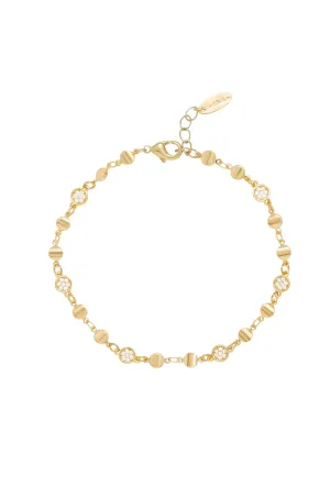 Simplicity 18k Gold Plated & Crystal Chain Anklet