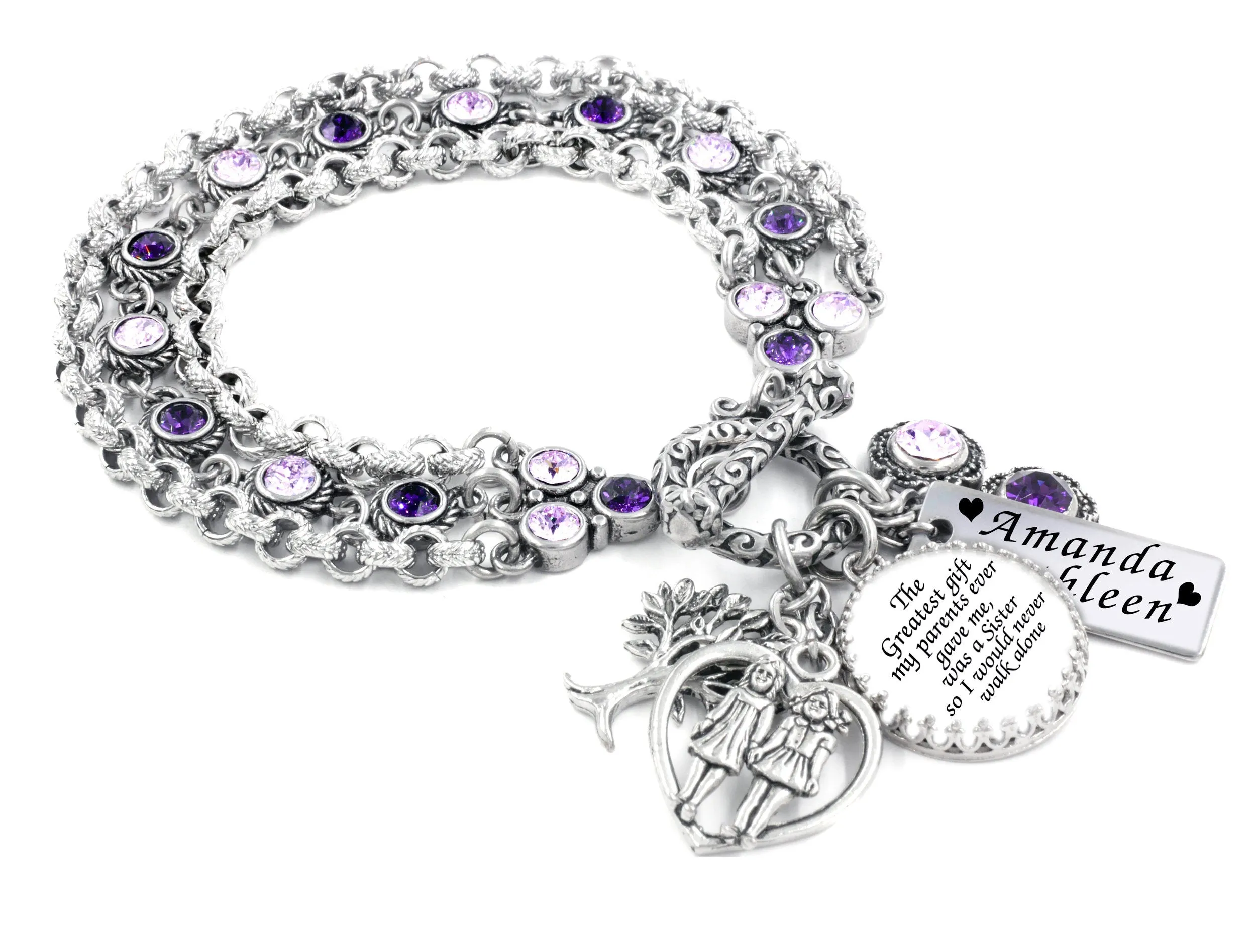 Sisters Birthstone Bracelet