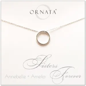 “Sisters Forever” Sterling Silver Necklace | Large