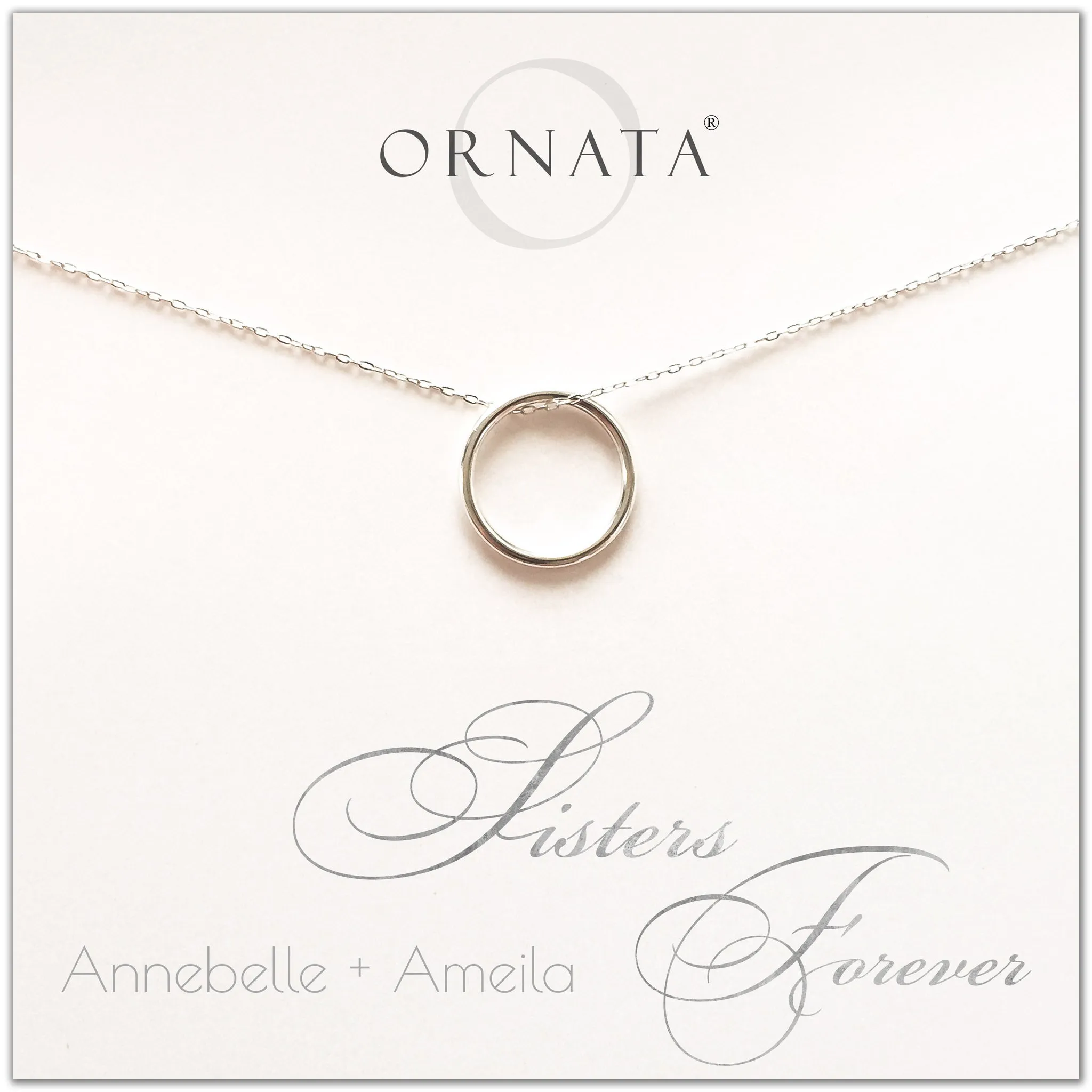 “Sisters Forever” Sterling Silver Necklace | Large
