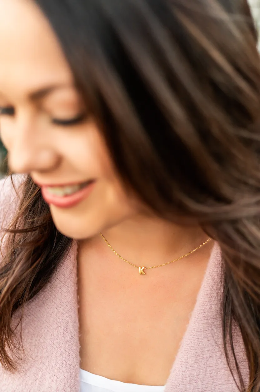 Small Initial Necklace