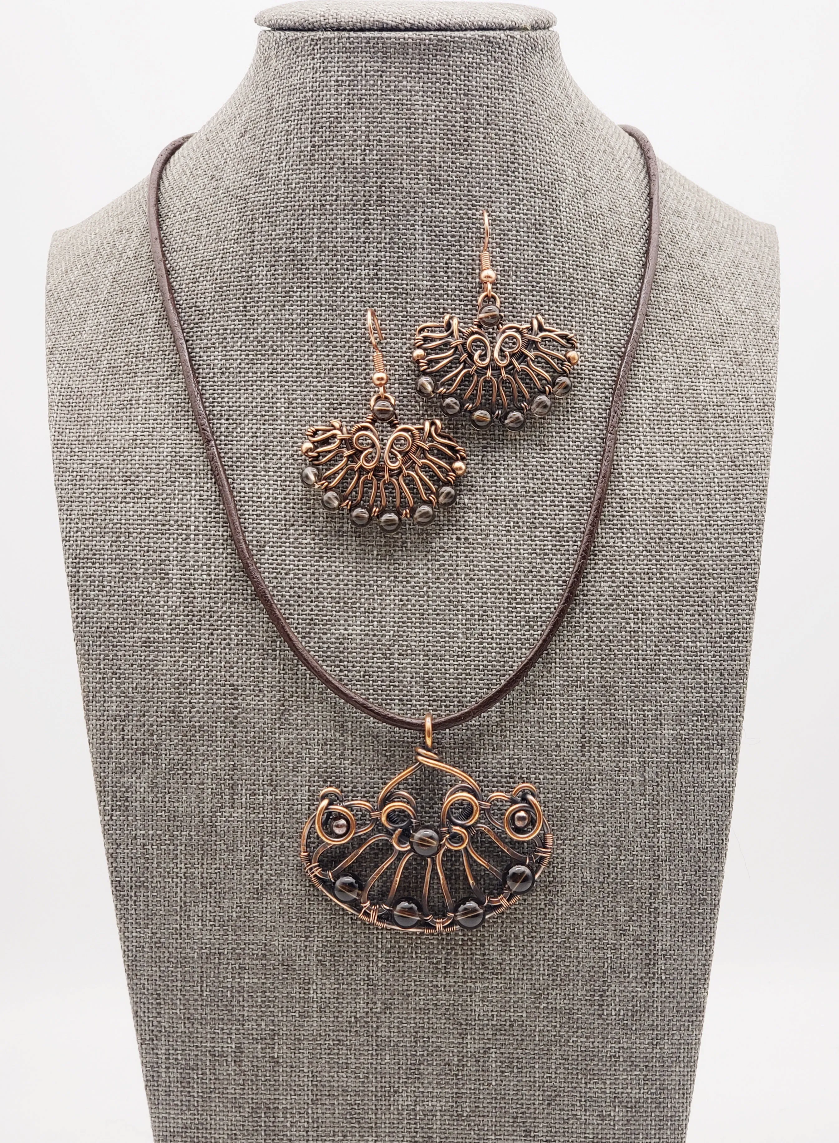Smoky Quartz Gemstone Bead jewelry Set
