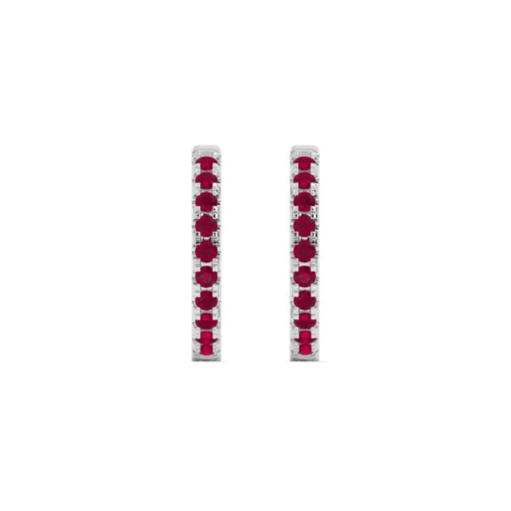 Smyth Jewelers 14k Gold Ruby Hoop Earrings