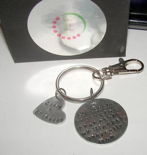 So there's these kids that stole my heart , handstamped Key ring with kids names, custom personalized hand stamped jewelry