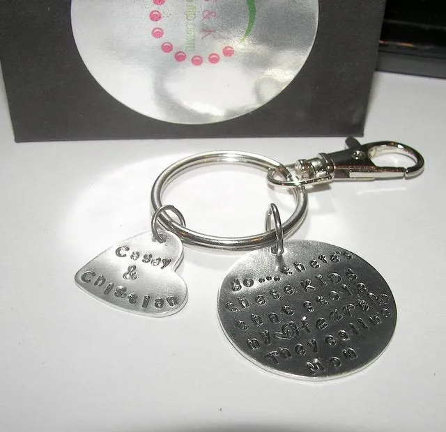 So there's these kids that stole my heart , handstamped Key ring with kids names, custom personalized hand stamped jewelry