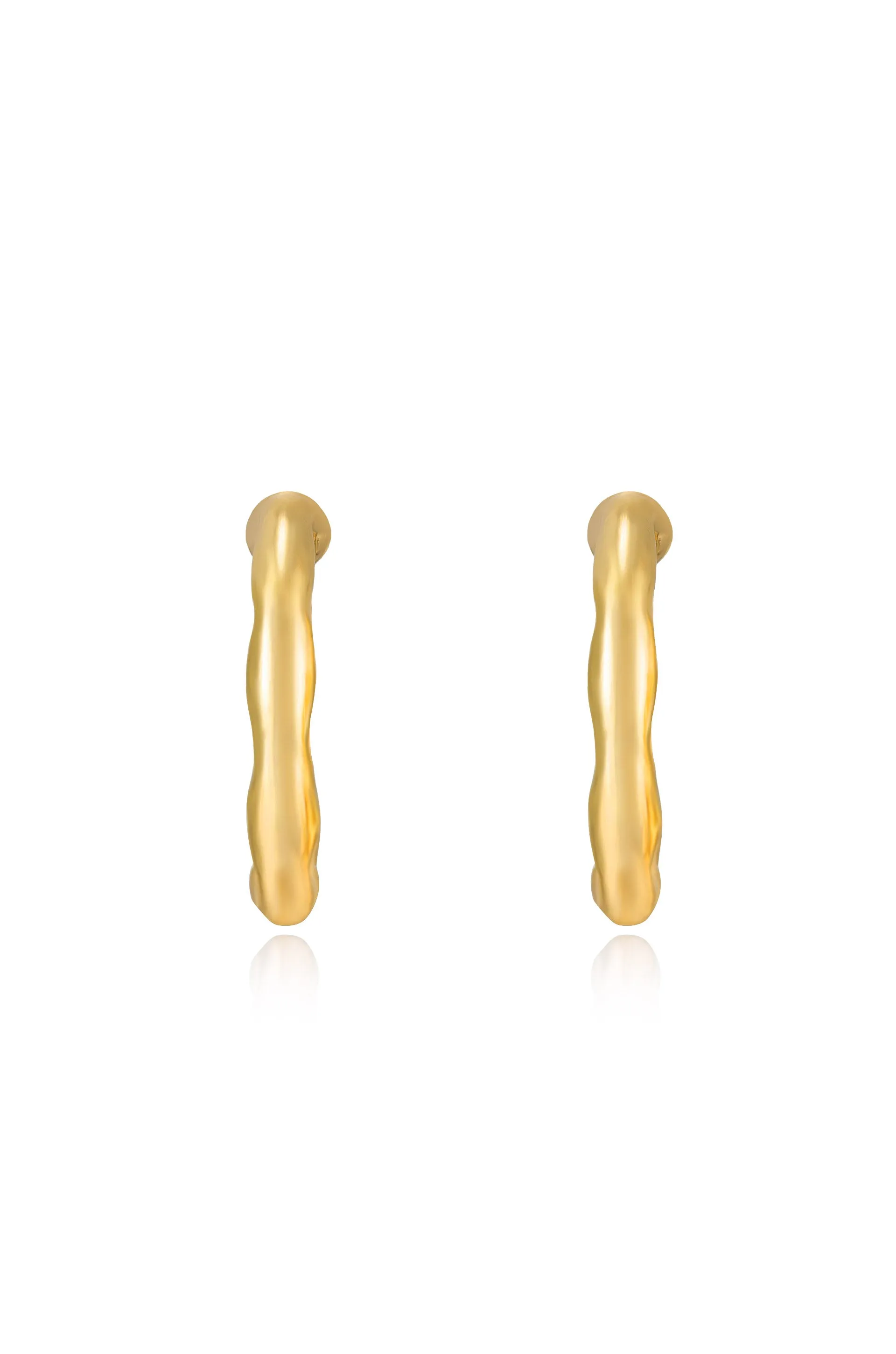 Soft Golden Textured Hoop Earrings