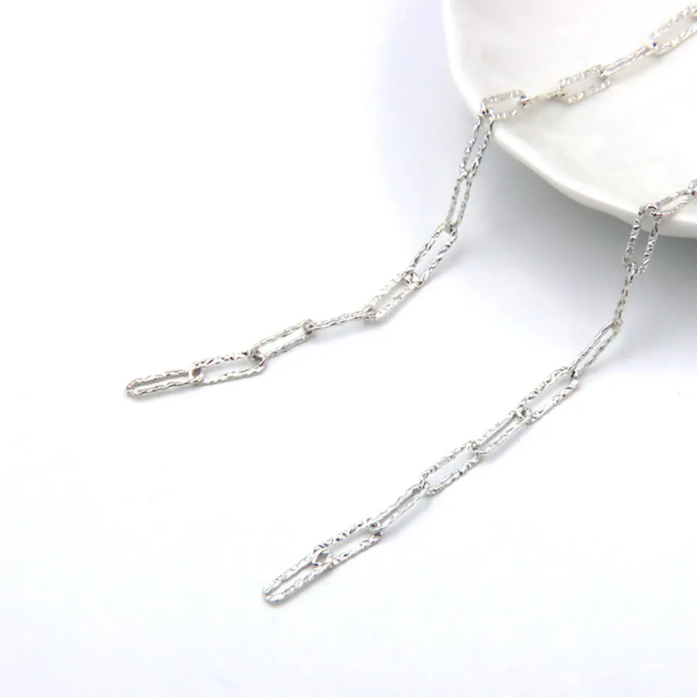 Sold by the Foot BULK 925 Sterling Silver Hammered Cable Chain Jewelry Making