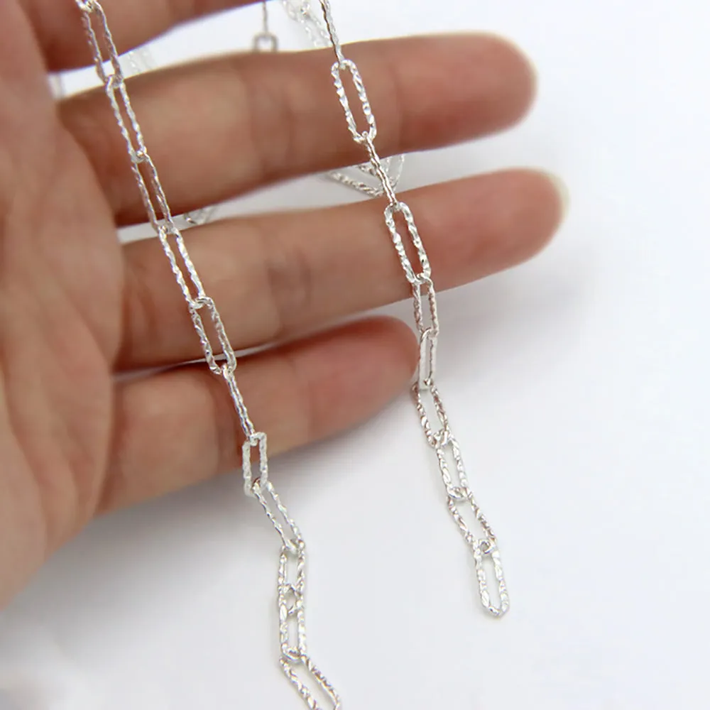 Sold by the Foot BULK 925 Sterling Silver Hammered Cable Chain Jewelry Making