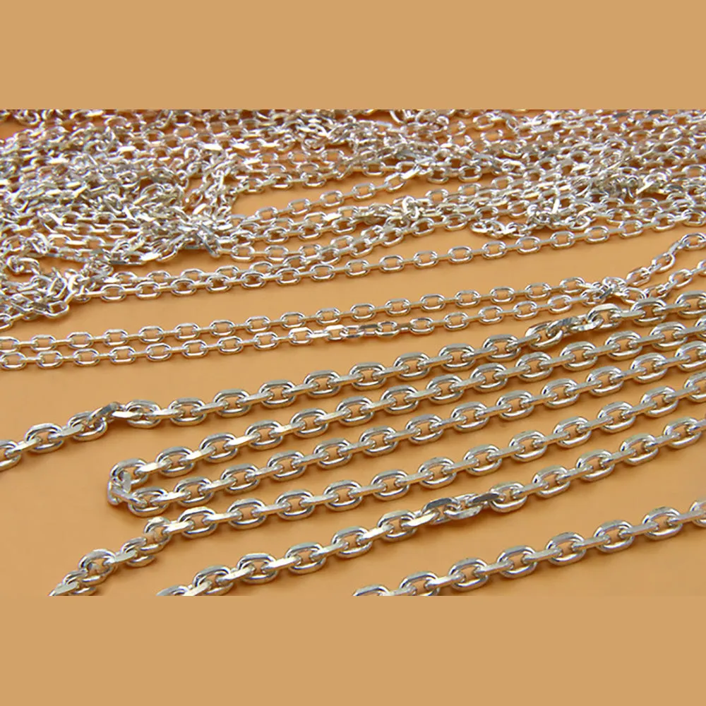 Sold by the Foot BULK 925 Sterling Silver Oval Link Cable Chain Jewelry Making