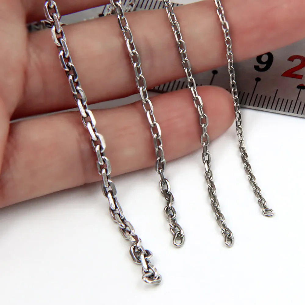 Sold by the Foot BULK 925 Sterling Silver Oval Link Cable Chain Jewelry Making