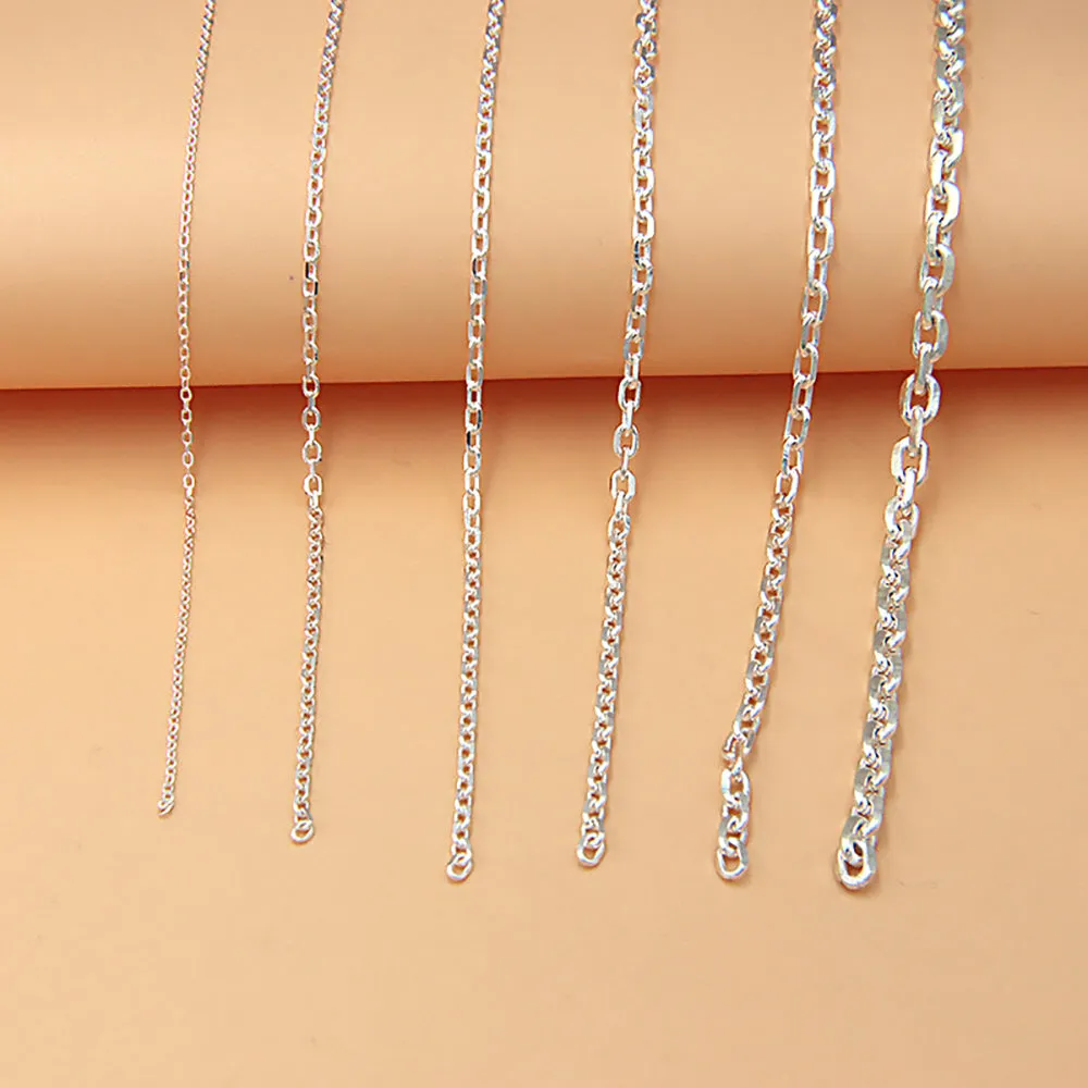 Sold by the Foot BULK 925 Sterling Silver Oval Link Cable Chain Jewelry Making