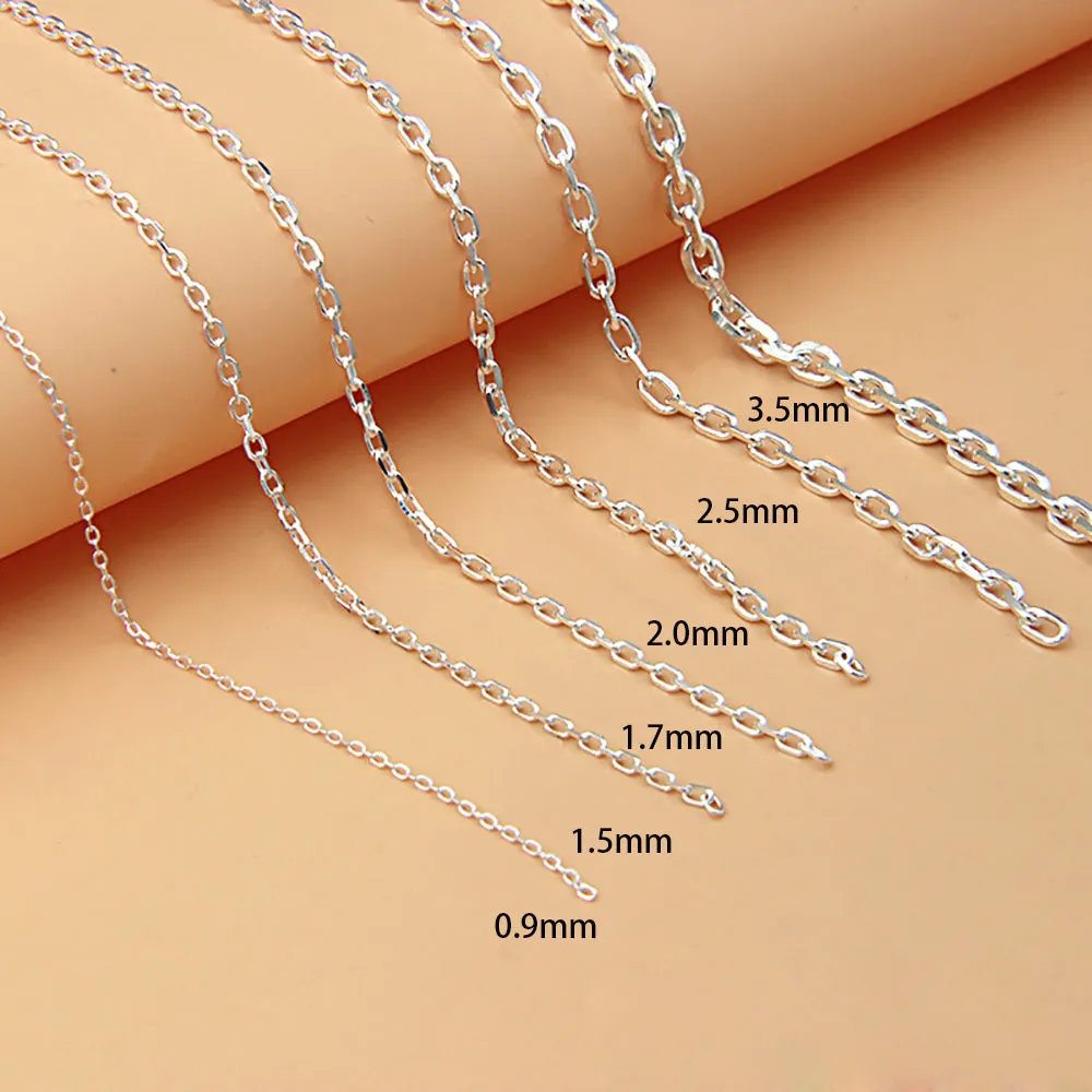 Sold by the Foot BULK 925 Sterling Silver Oval Link Cable Chain Jewelry Making
