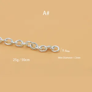 Sold by the Foot BULK 925 Sterling Silver Oval Link Cable Chain Jewelry Making