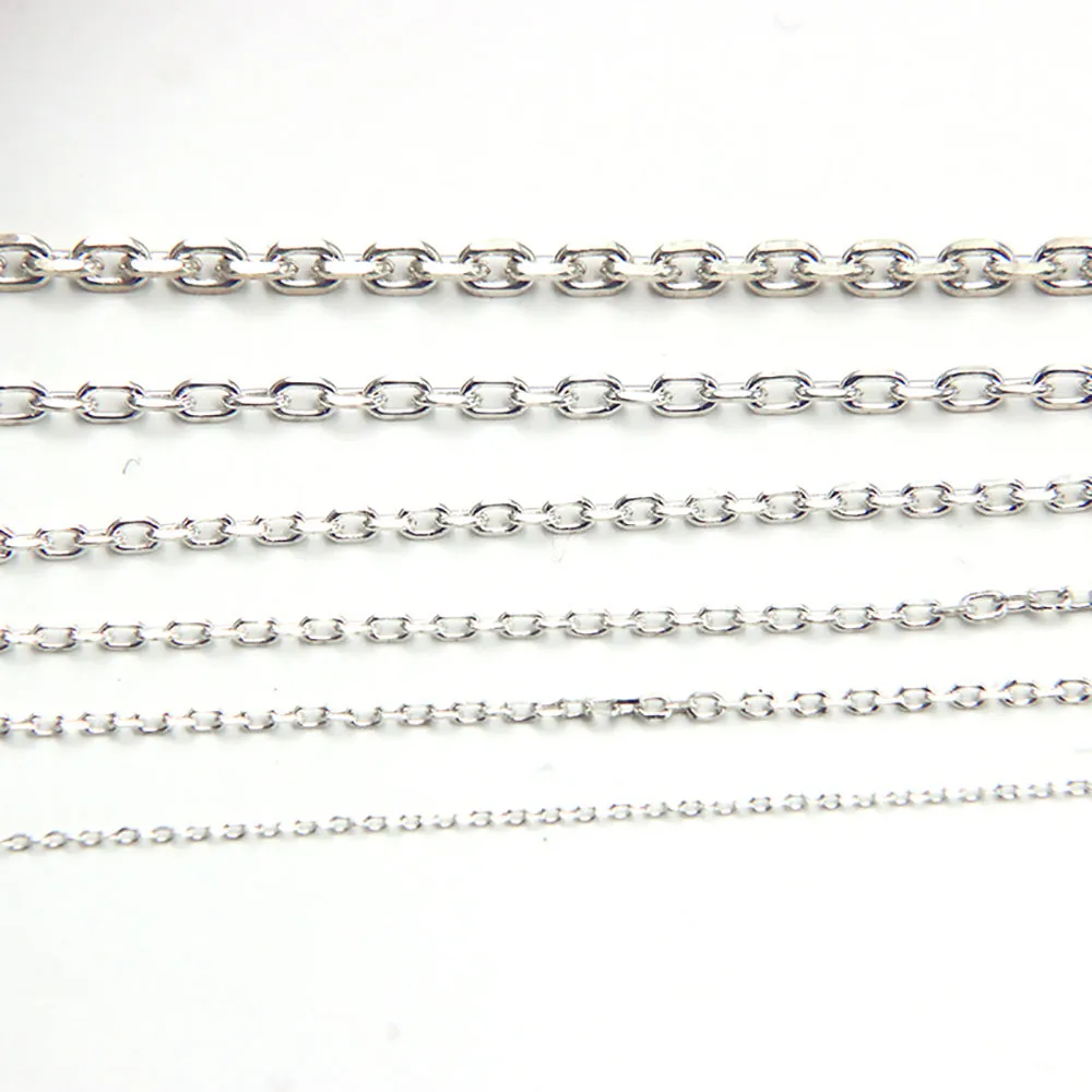 Sold by the Foot BULK 925 Sterling Silver Oval Link Cable Chain Jewelry Making