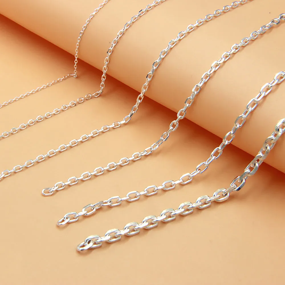 Sold by the Foot BULK 925 Sterling Silver Oval Link Cable Chain Jewelry Making