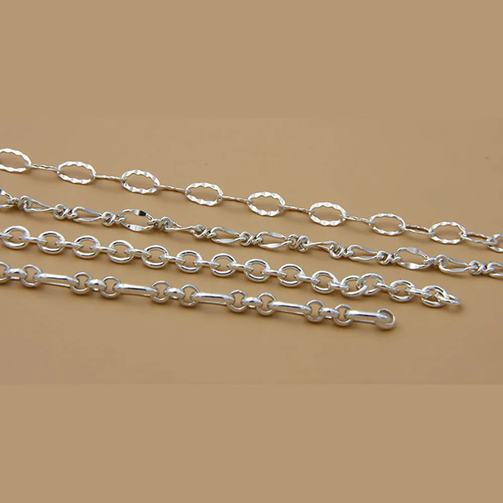 Sold by the Foot BULK 925 Sterling Silver Oval Link Cable Chain Jewelry Making