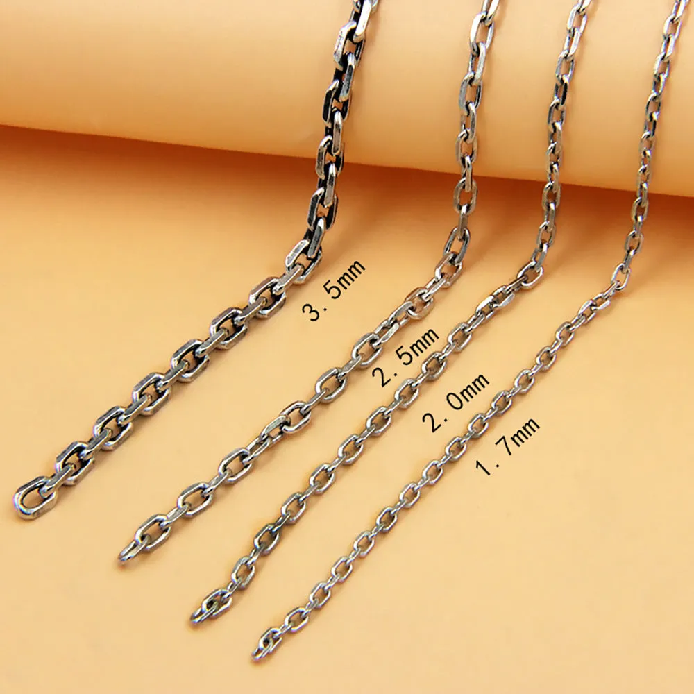 Sold by the Foot BULK 925 Sterling Silver Oval Link Cable Chain Jewelry Making