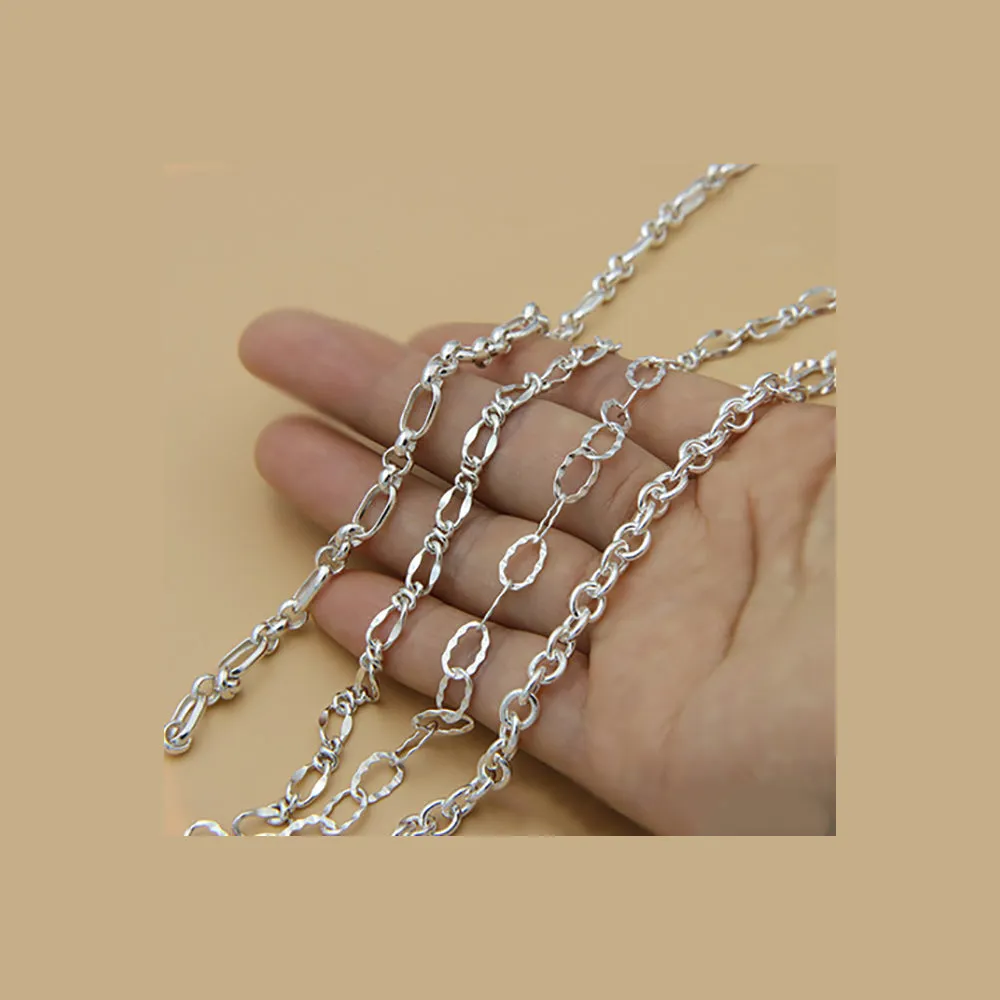 Sold by the Foot BULK 925 Sterling Silver Oval Link Cable Chain Jewelry Making