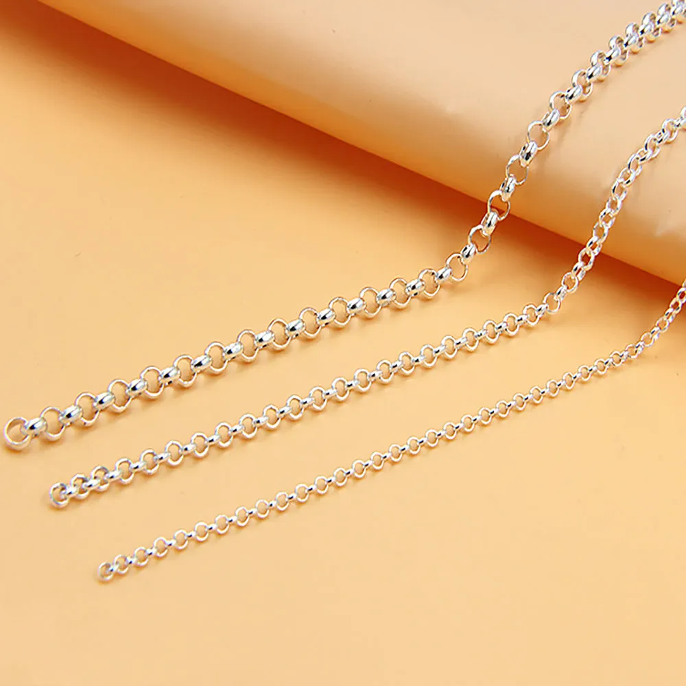 Sold by the Foot BULK 925 Sterling Silver Rolo Belcher Chain Jewelry Making
