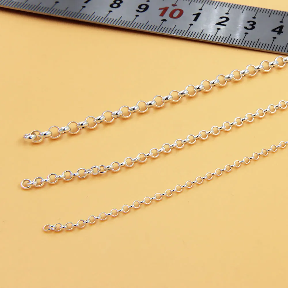 Sold by the Foot BULK 925 Sterling Silver Rolo Belcher Chain Jewelry Making