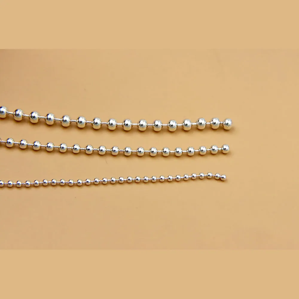 Sold by the Foot BULK Solid 925 Sterling Silver 2mm 3mm 4mm Unfinished Round Bead Chain