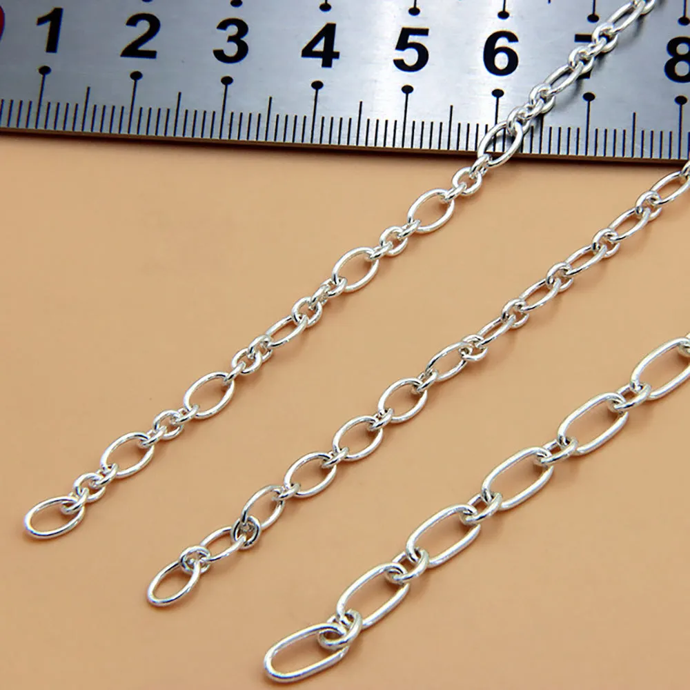 Sold by the Foot BULK Solid 925 Sterling Silver Figaro Cable Chain Jewelry Making