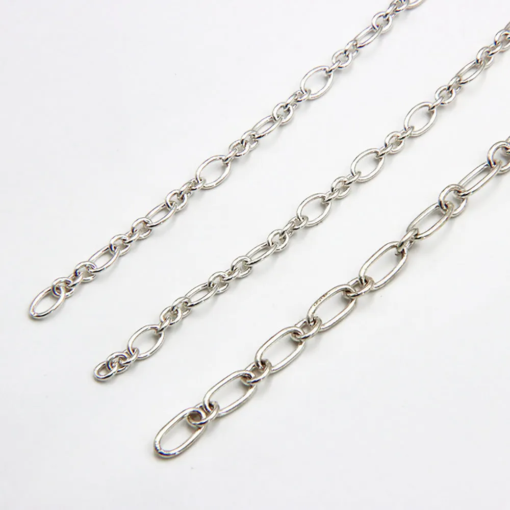 Sold by the Foot BULK Solid 925 Sterling Silver Figaro Cable Chain Jewelry Making