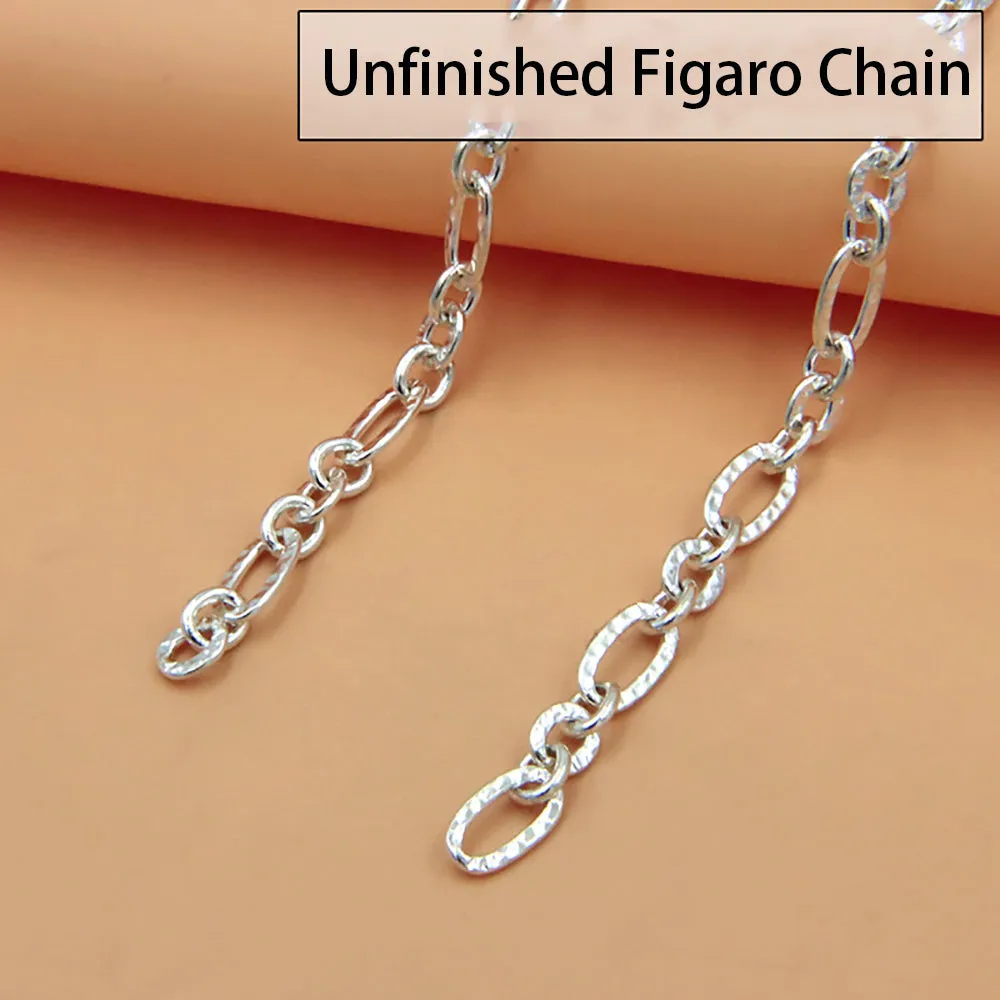Sold by the Foot BULK Solid 925 Sterling Silver Figaro Chain Jewelry Making