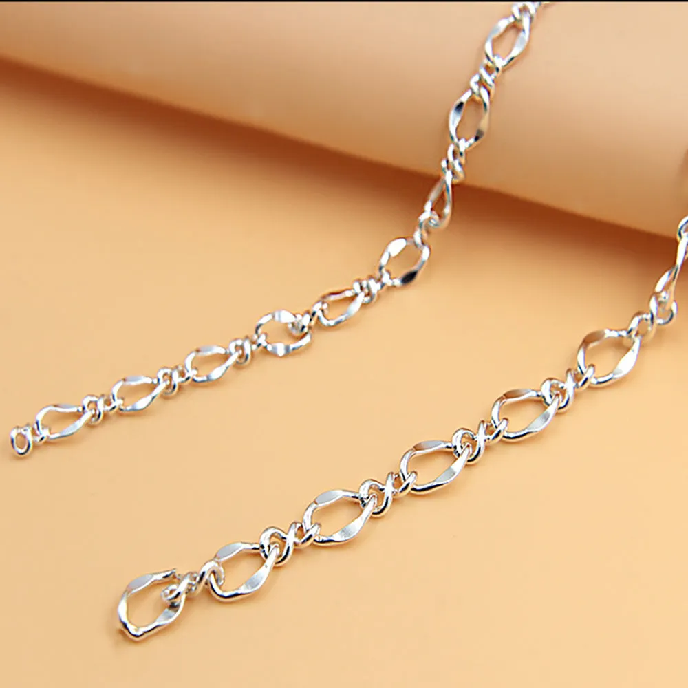 Sold by the Foot BULK Solid 925 Sterling Silver Figaro Fancy Chain Jewelry Making