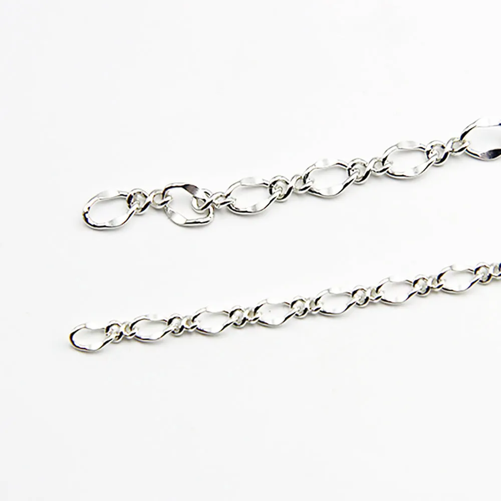 Sold by the Foot BULK Solid 925 Sterling Silver Figaro Fancy Chain Jewelry Making