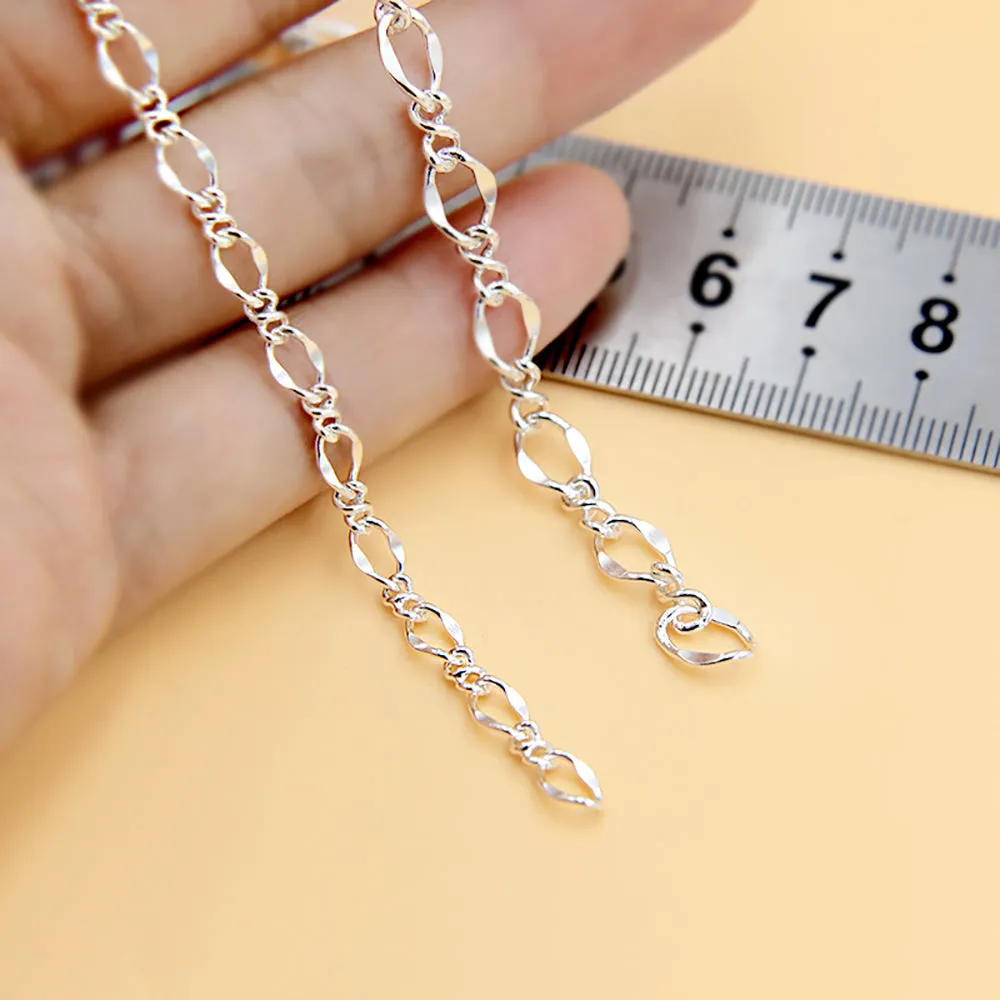 Sold by the Foot BULK Solid 925 Sterling Silver Figaro Fancy Chain Jewelry Making