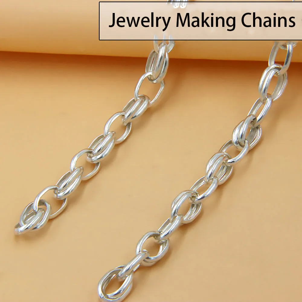 Sold by the Foot BULK Solid 925 Sterling Silver Glossy Oval Link Cable Chain Jewelry Making