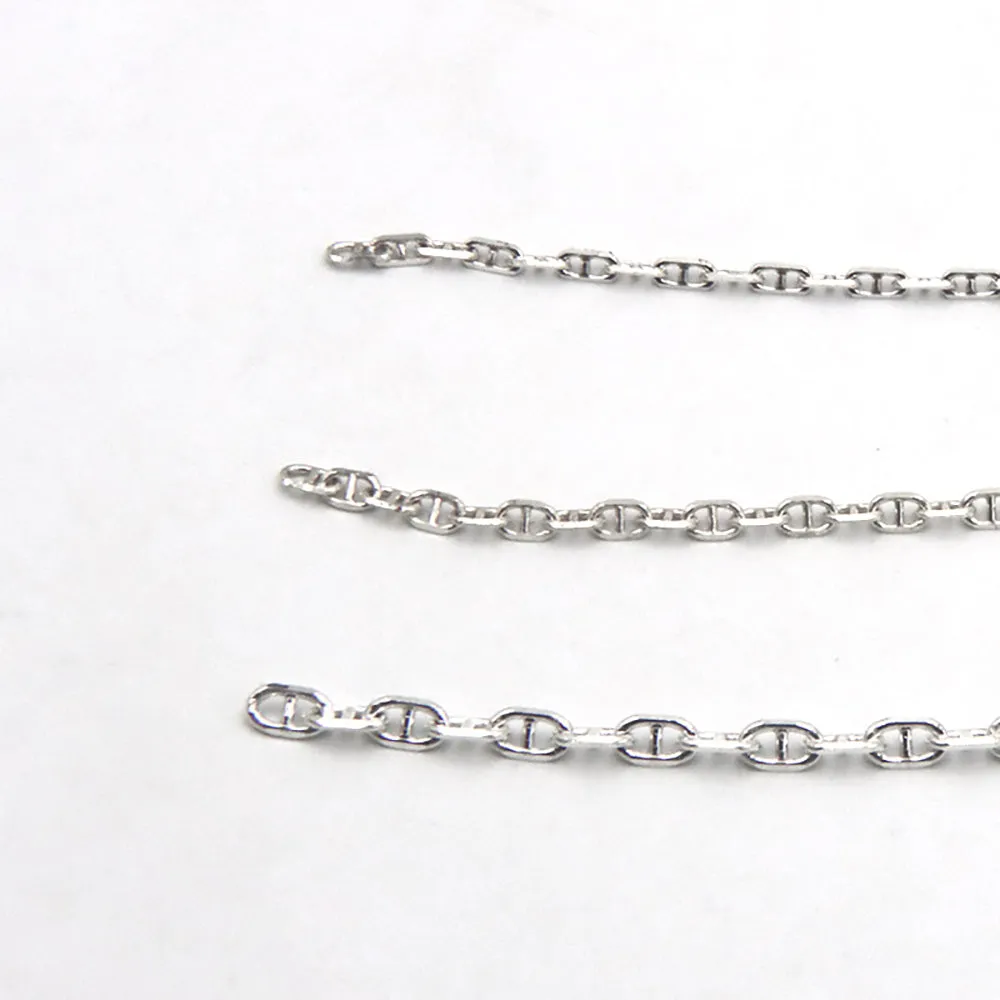 Sold by the Foot BULK Solid 925 Sterling Silver Mariner Cable Chain Jewelry Making