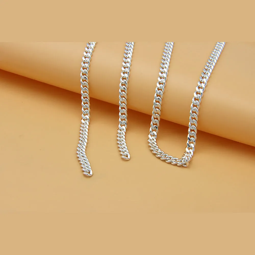 Sold by the Foot BULK Solid 925 Sterling Silver Miami Cuban Cable Chain 4mm Jewelry Making