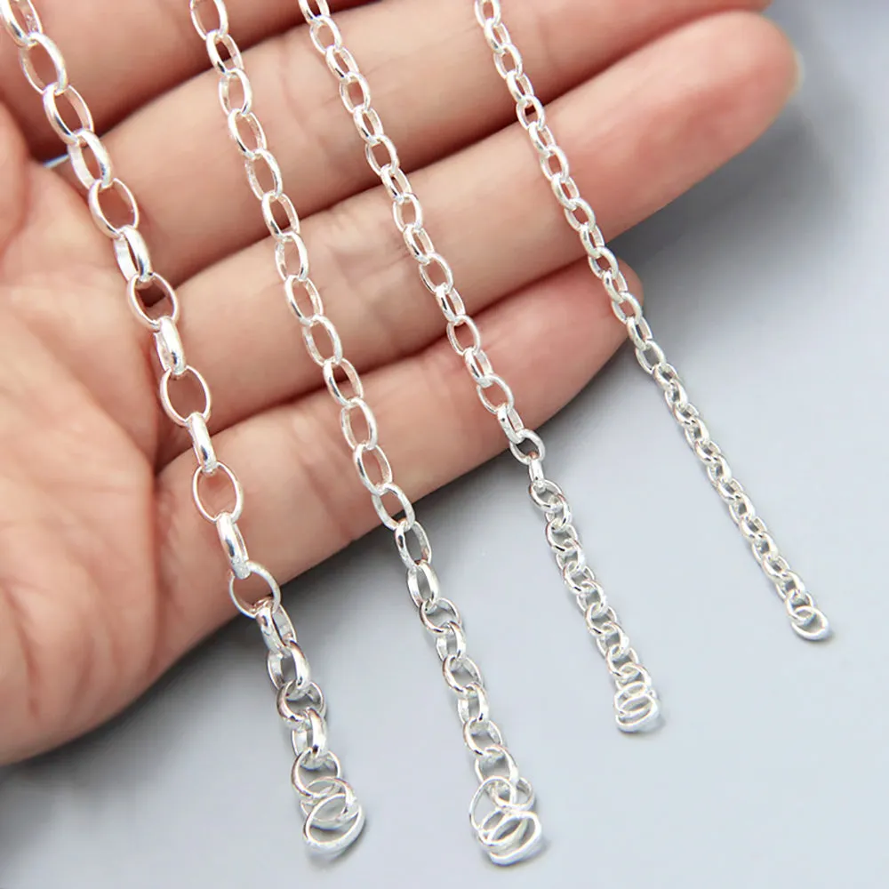Sold by the Foot BULK Solid 925 Sterling Silver Oval Link Cable Chain Jewelry Making