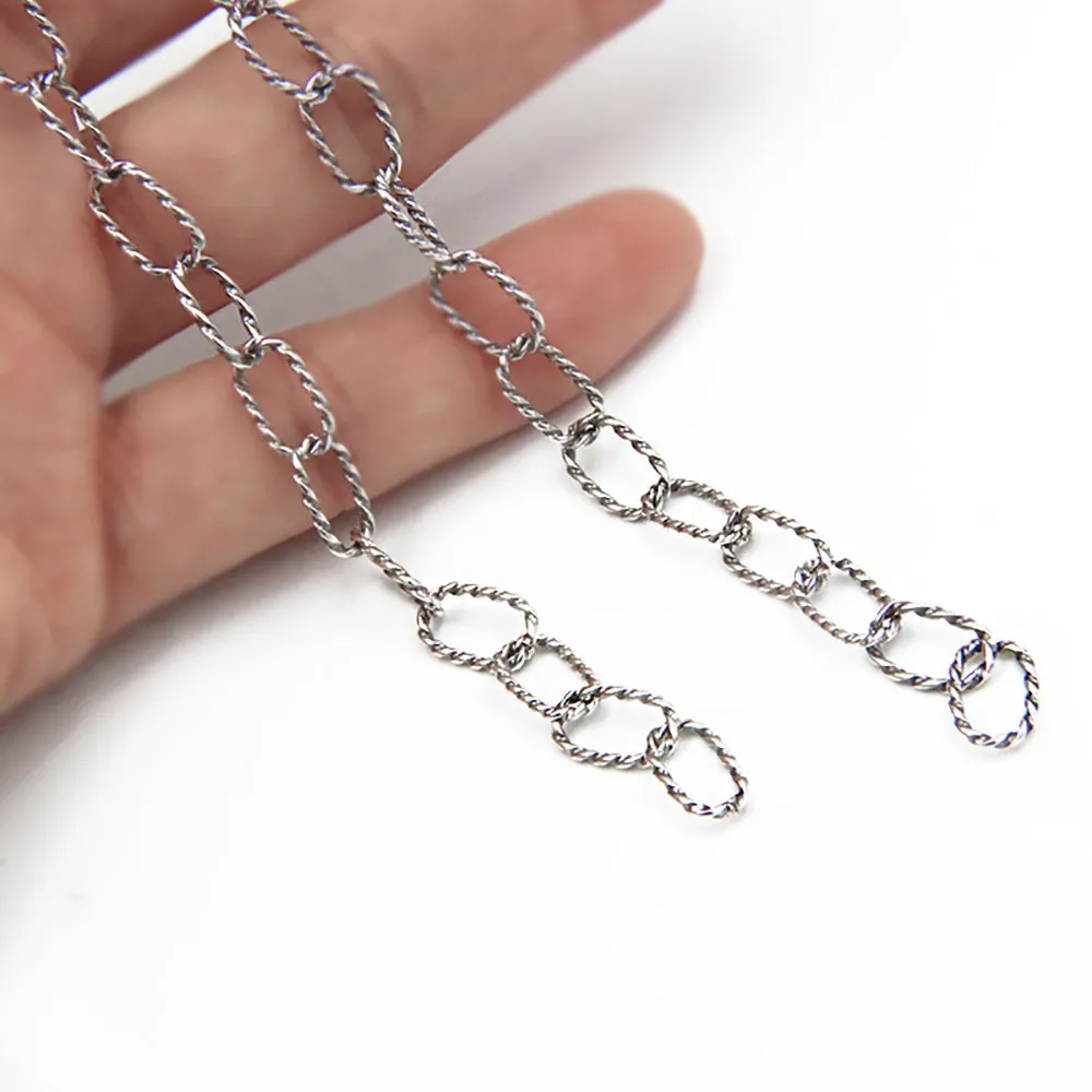 Sold by the Foot BULK Solid 925 Sterling Silver Oval Link Cable Chain Jewelry Making