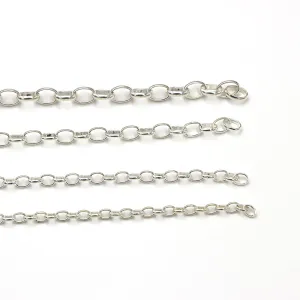 Sold by the Foot BULK Solid 925 Sterling Silver Oval Link Cable Chain Jewelry Making