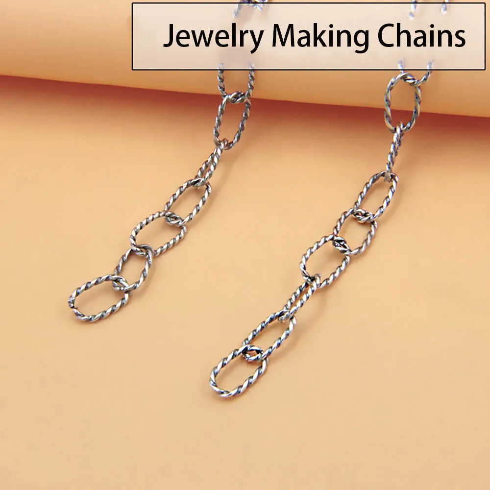Sold by the Foot BULK Solid 925 Sterling Silver Oval Link Cable Chain Jewelry Making