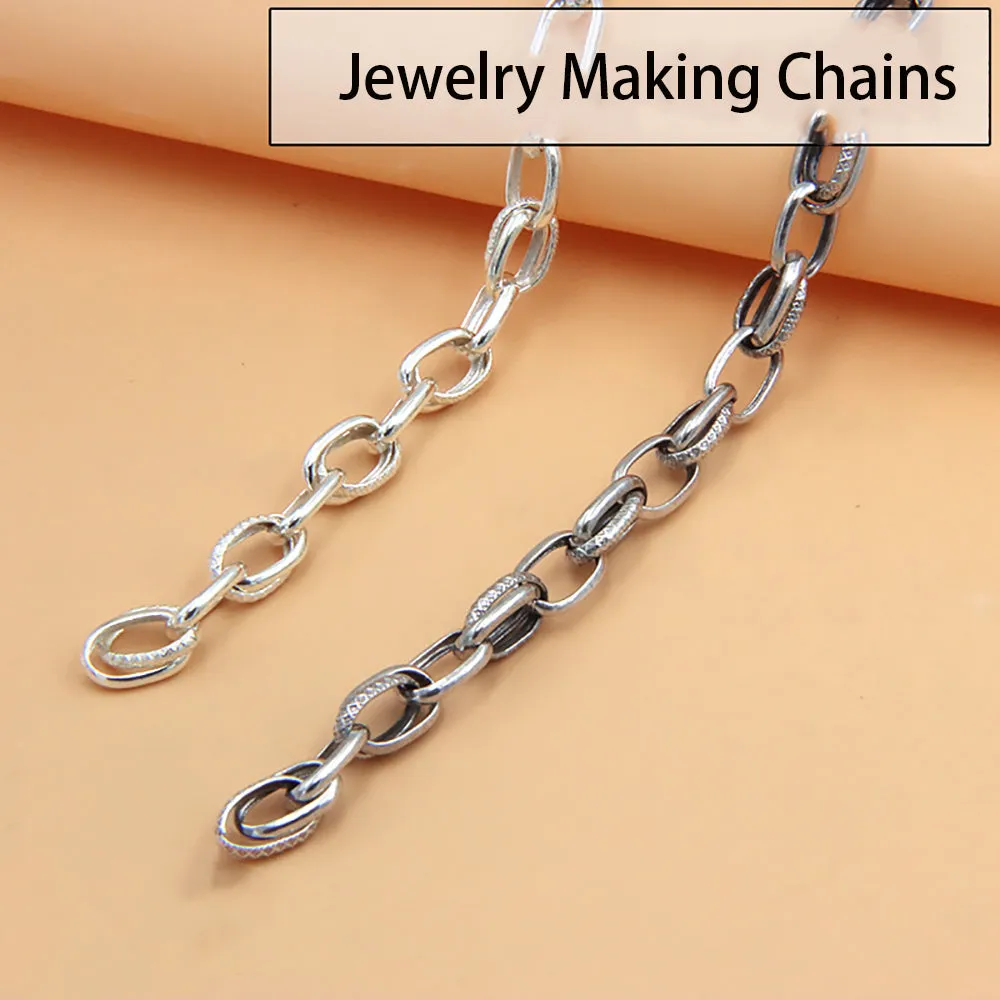 Sold by the Foot BULK Solid 925 Sterling Silver Oval Link Cable Jewelry Making
