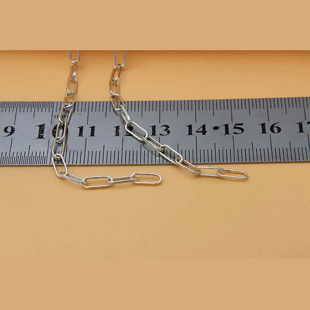 Sold by the Foot BULK Solid 925 Sterling Silver Rectangle Cable Chain Jewelry Making