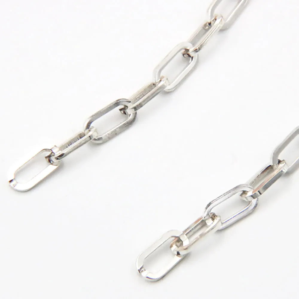 Sold by the Foot BULK Solid 925 Sterling Silver Rectangle Cable Chain Jewelry Making