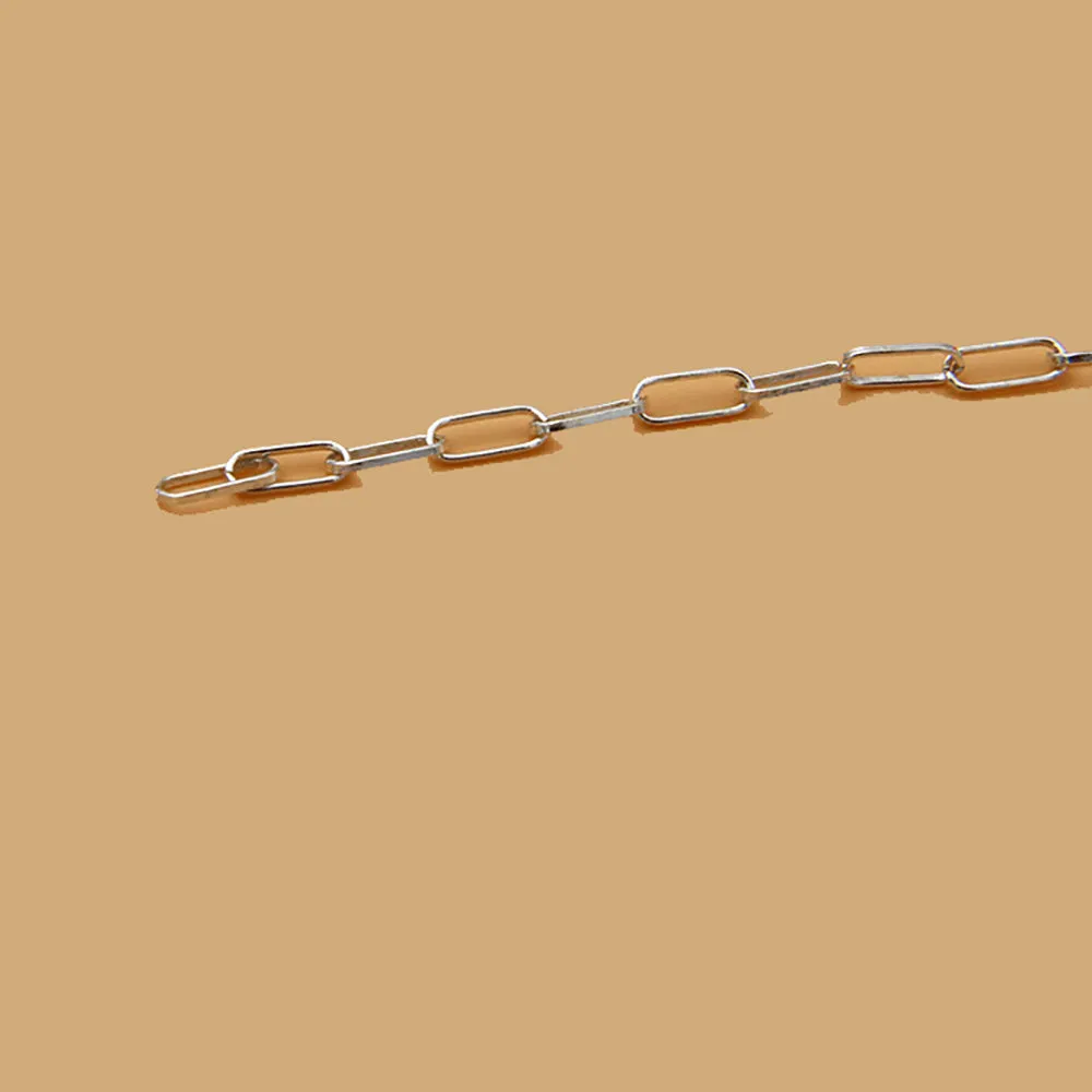 Sold by the Foot BULK Solid 925 Sterling Silver Rectangle Cable Chain Jewelry Making