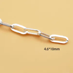 Sold by the Foot BULK Solid 925 Sterling Silver Rectangle Cable Chain Jewelry Making