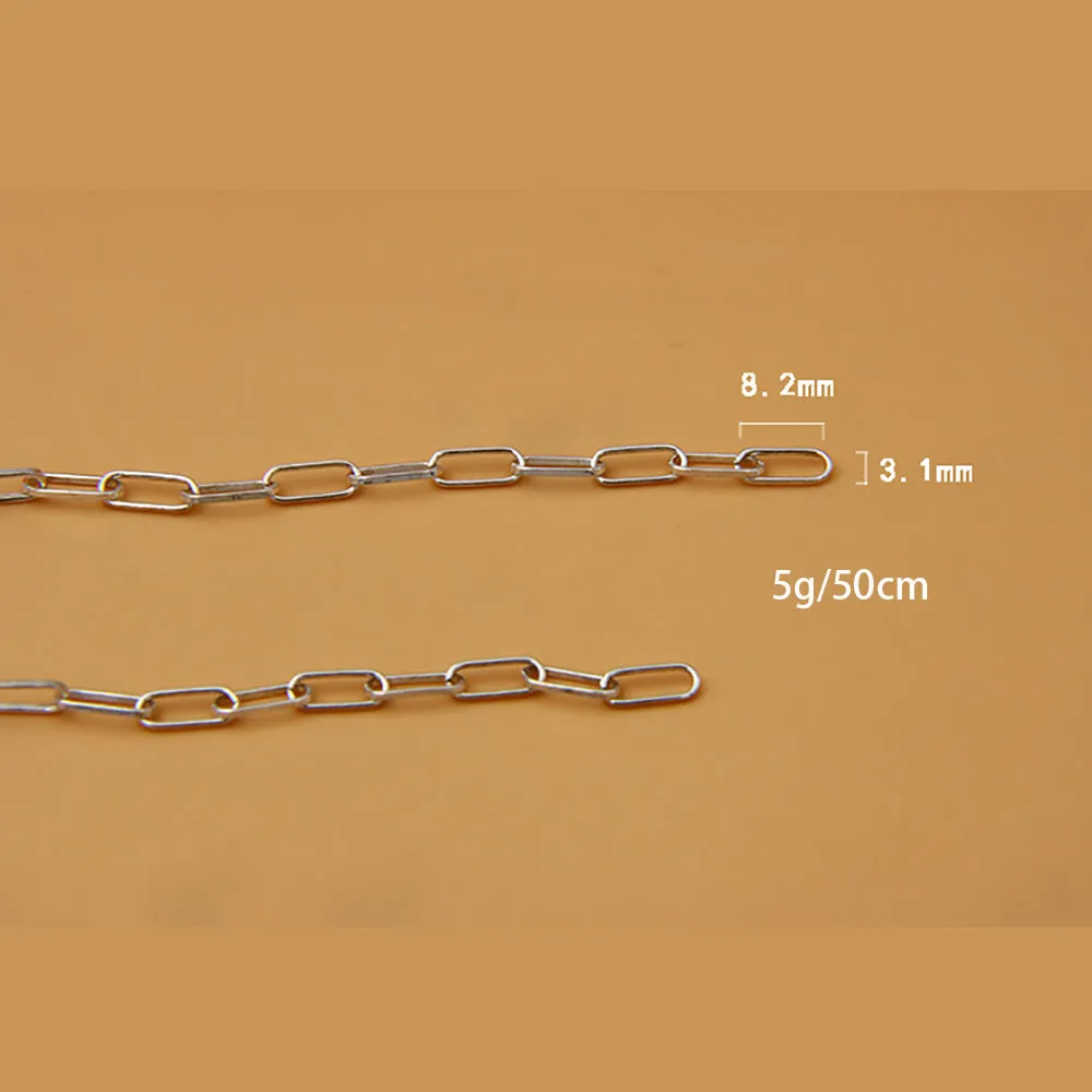 Sold by the Foot BULK Solid 925 Sterling Silver Rectangle Cable Chain Jewelry Making
