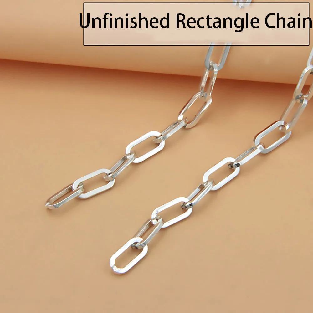 Sold by the Foot BULK Solid 925 Sterling Silver Rectangle Cable Chain Jewelry Making