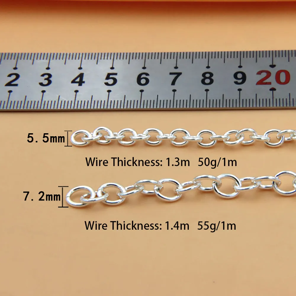 Sold by the Foot BULK Solid 925 Sterling Silver Rolo Belcher Chain Jewelry Making